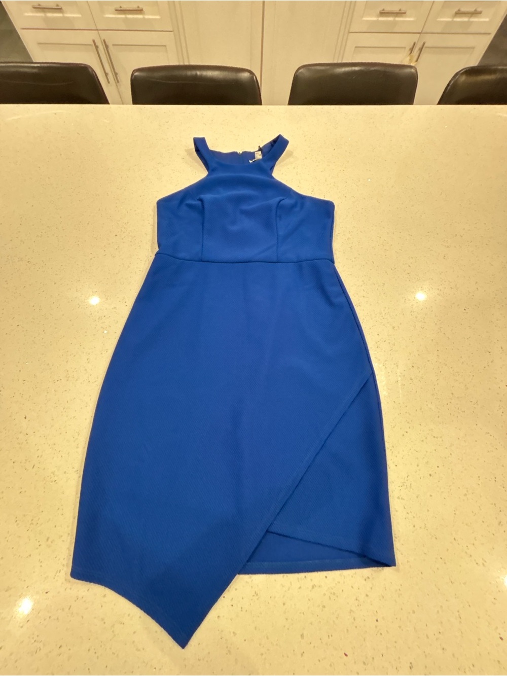 Bisou Bisou Cobalt Blue Asymmetrical Sheath Dress Size 10 Junior Dress